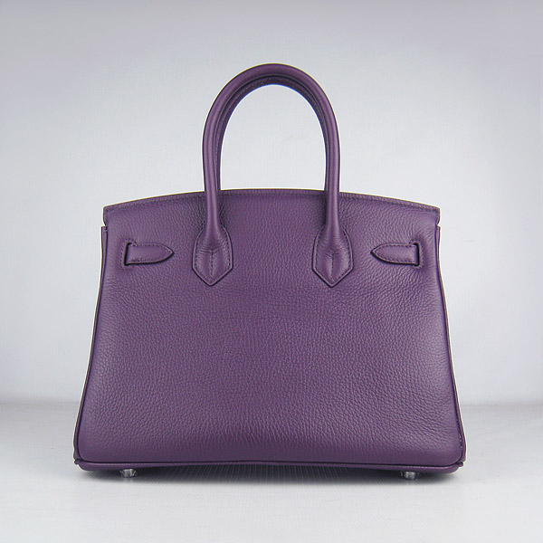 Replica Hermes Birkin 30CM Togo Leather Bag Purple 6088 On Sale - Click Image to Close